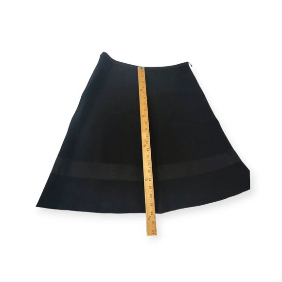 Prada Black Wool A-Line Skirt IT 46 / US 10 Ribbon Bow Trim Made in Italy - Picture 13 of 13